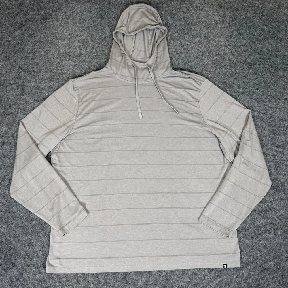 Alaskan Hardgear Hoodie Mens XL Grey Bamboo Stripe Long Sleeve Outdoor Workwear